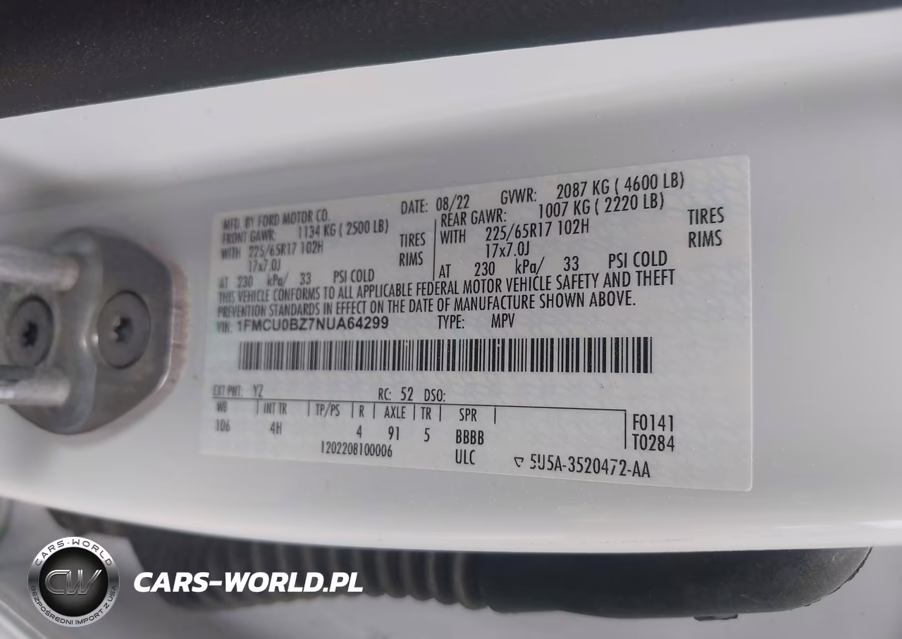 2022 Ford Escape Se Hybrid VIN:1FMCU0BZ7NUA64299 - 9