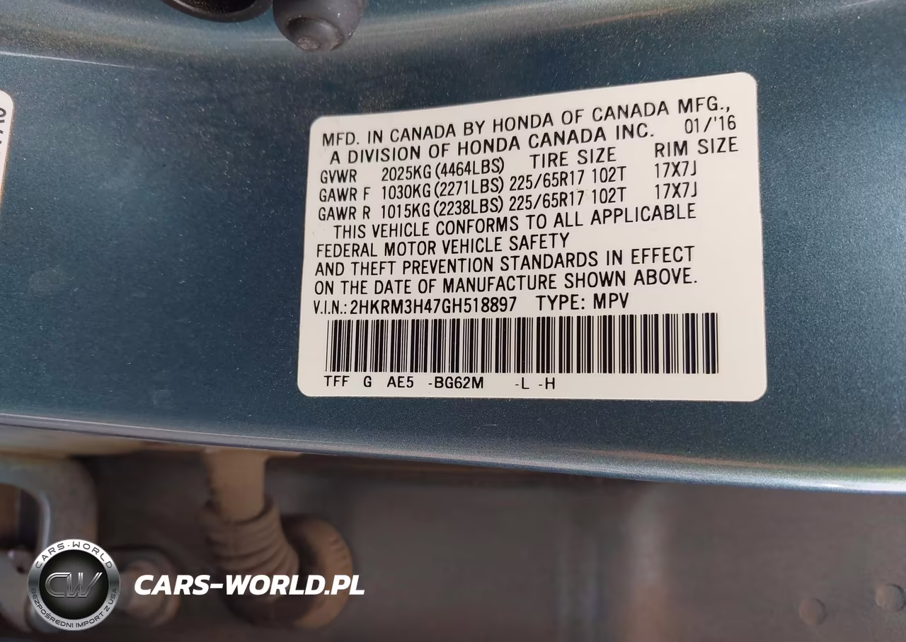 2016 Honda Cr-V Se VIN:2HKRM3H47GH518897 - 9