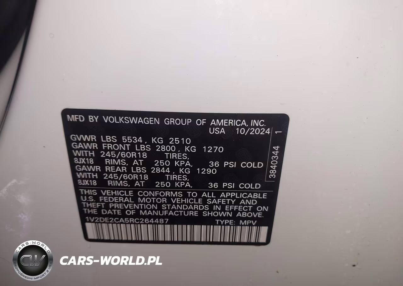 2024 Volkswagen Atlas Cross Sport 2.0T Se VIN:1V2DE2CA5RC264487 - 9