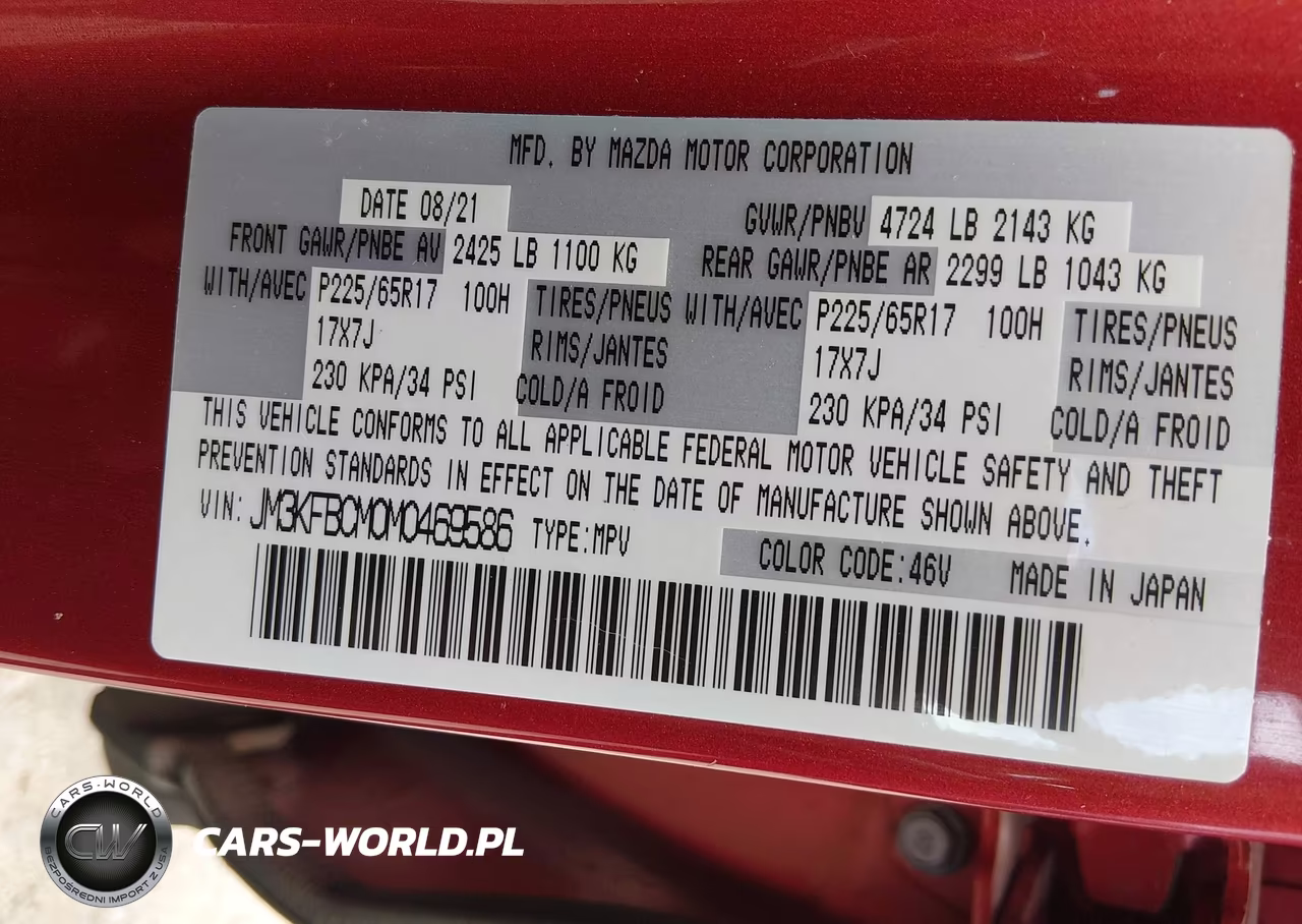 2021 Mazda Cx-5 Touring VIN:JM3KFBCM0M0469586 - 9