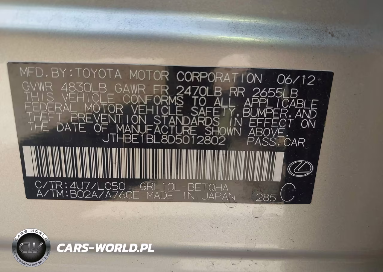 2013 Lexus Gs 350 VIN:JTHBE1BL8D5012802 - 9