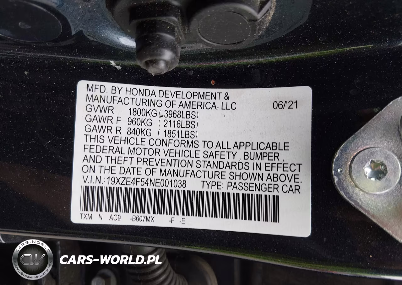 2022 Honda Insight Ex VIN:19XZE4F54NE001038 - 9