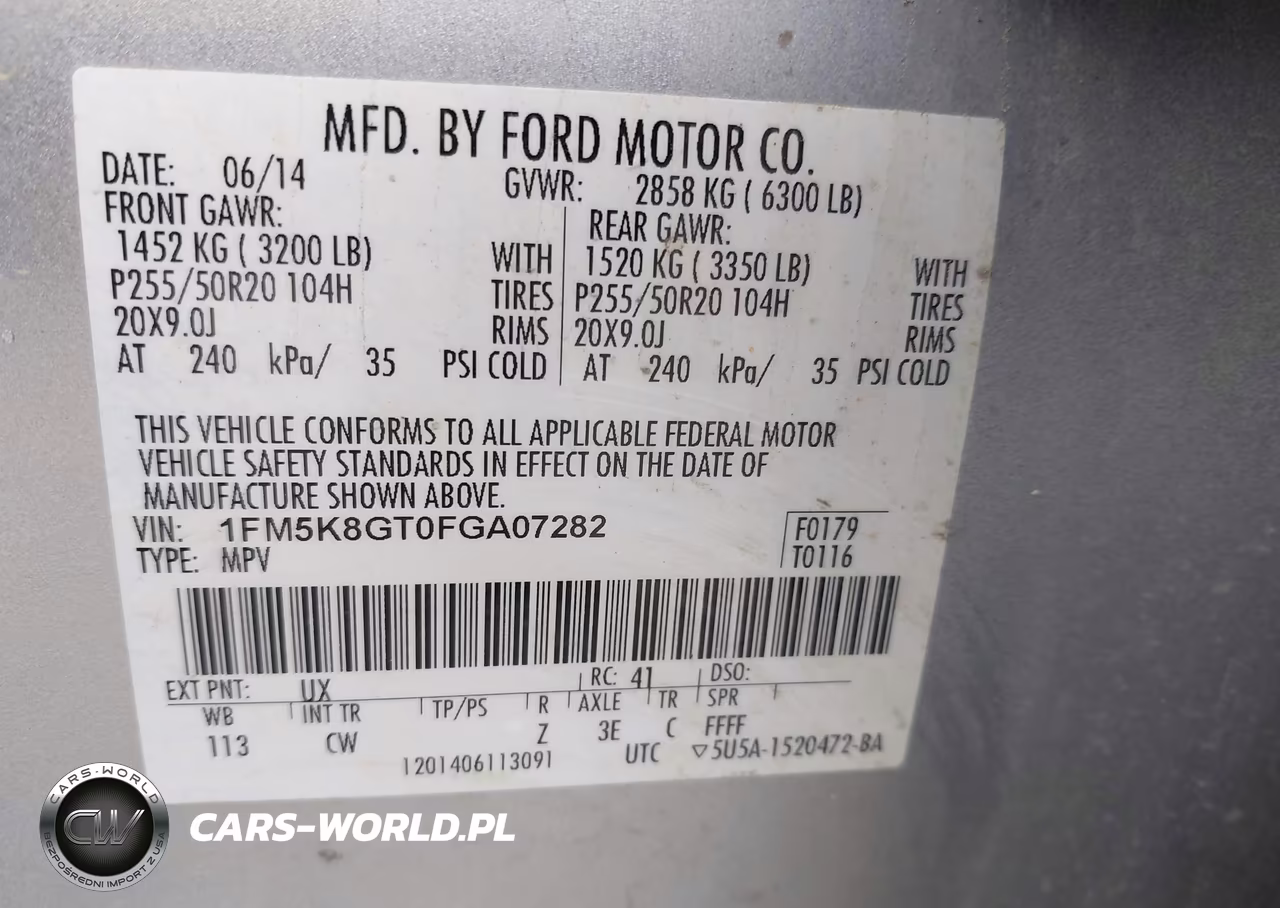 2015 Ford Explorer Sport VIN:1FM5K8GT0FGA07282 - 9