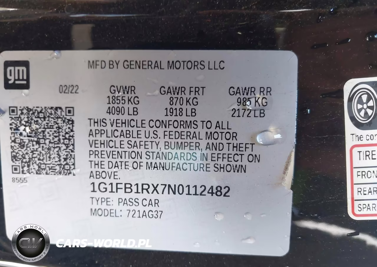 2022 Chevrolet Camaro Rwd 1Lt VIN:1G1FB1RX7N0112482 - 9