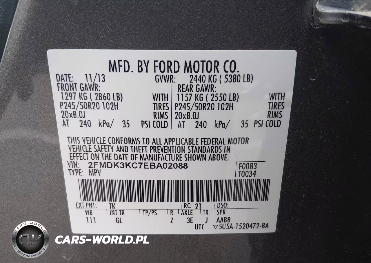 2014 Ford Edge Limited VIN:2FMDK3KC7EBA02088 - 9