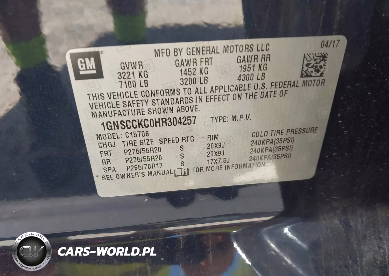 2017 Chevrolet Tahoe Premier VIN:1GNSCCKC0HR304257 - 9