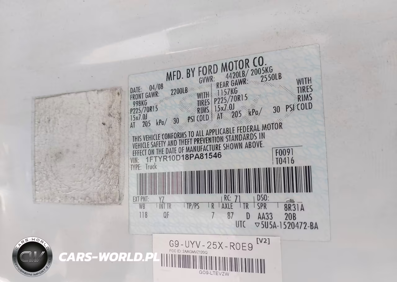 2008 Ford Ranger Xl-Xlt VIN:1FTYR10D18PA81546 - 9