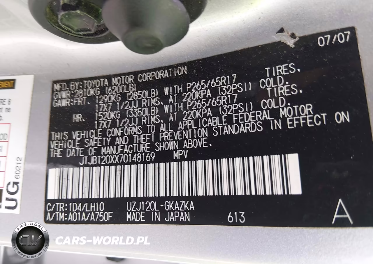 2007 Lexus Gx 470 VIN:JTJBT20XX70148169 - 9