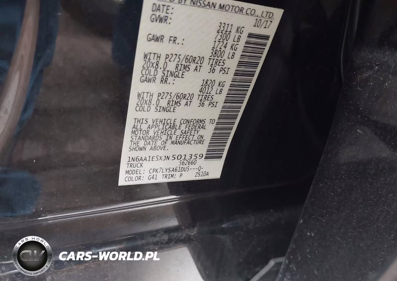 2018 Nissan Titan Platinum Reserve VIN:1N6AA1E5XJN501359 - 9