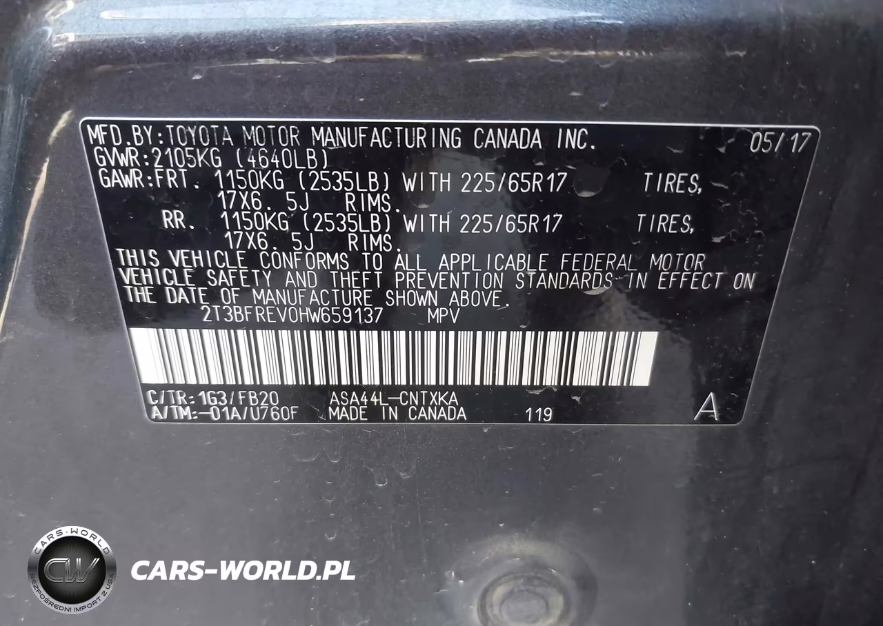 2017 Toyota Rav4 Le VIN:2T3BFREV0HW659137 - 9