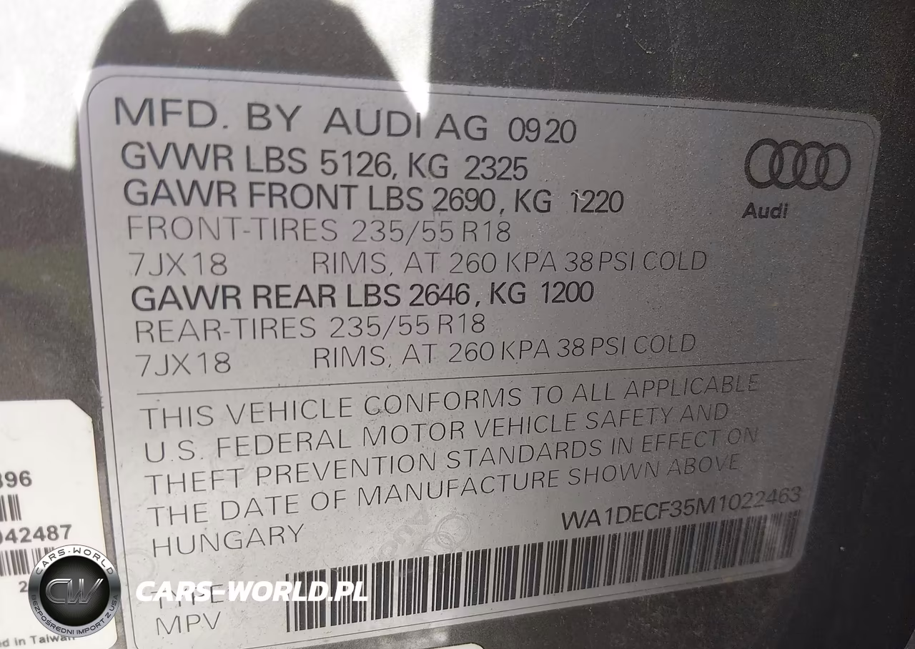 2021 Audi Q3 Premium 45 Tfsi S Line Quattro Tiptronic VIN:WA1DECF35M1022463 - 9
