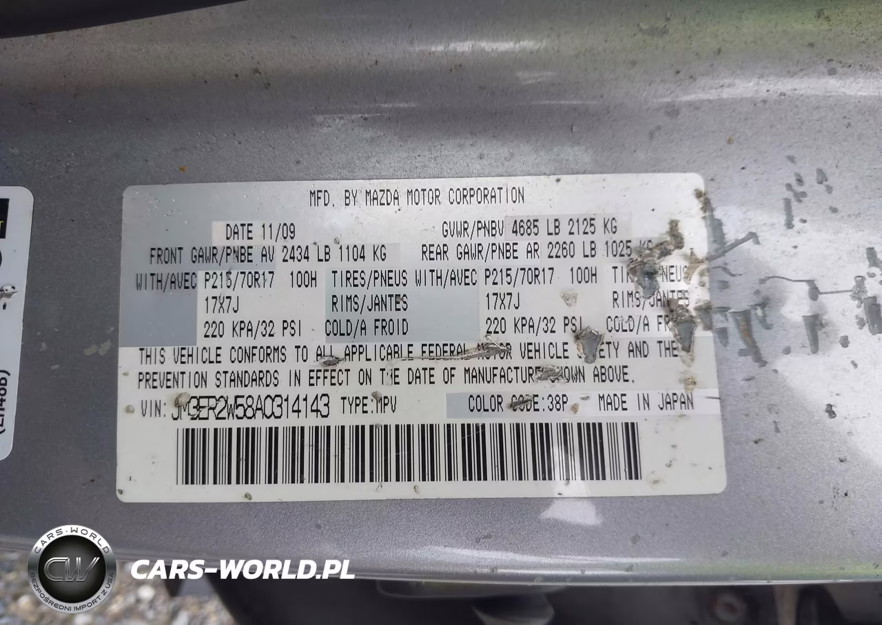 2010 Mazda Cx-7 I Sv VIN:JM3ER2W58A0314143 - 9