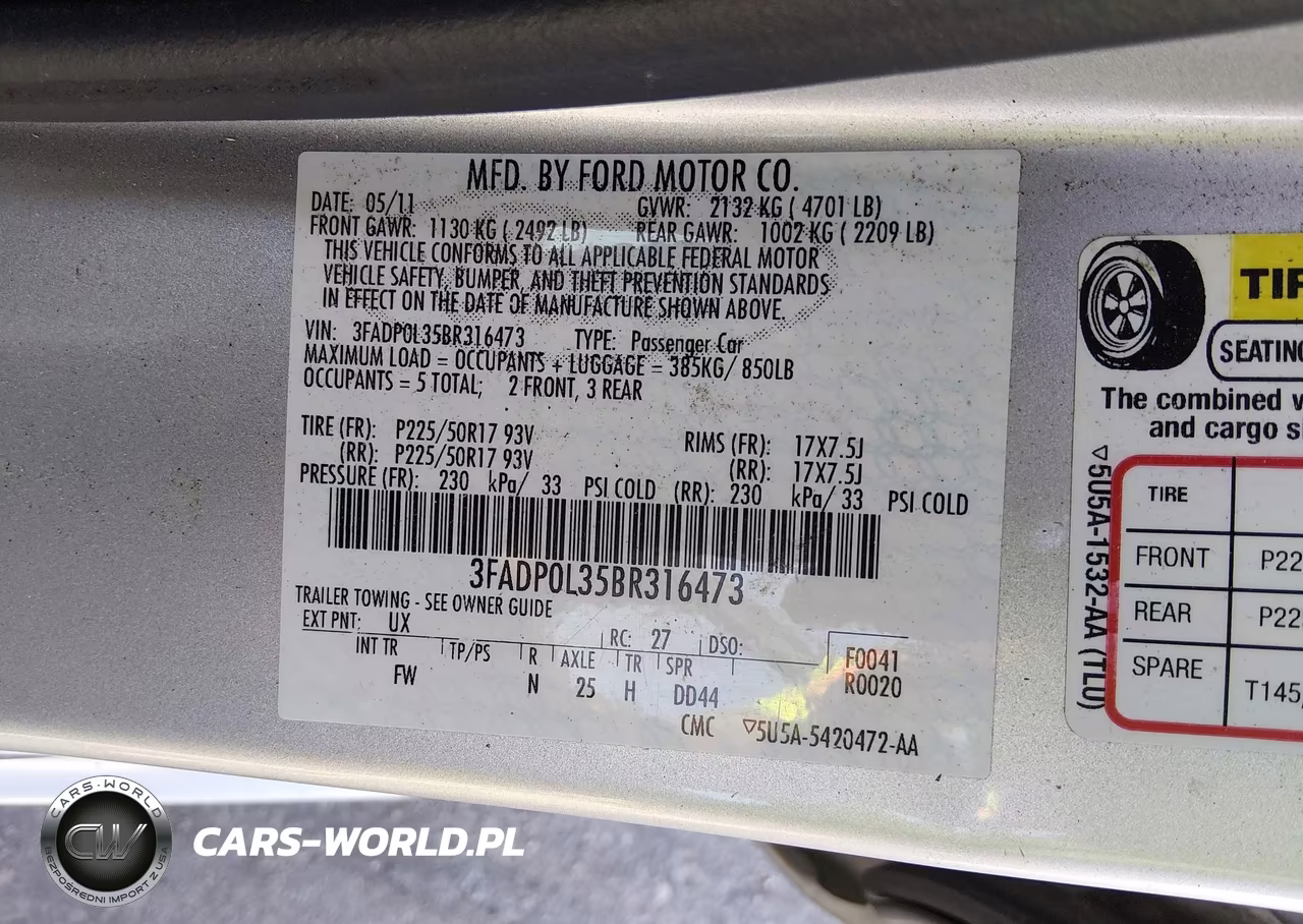2011 Ford Fusion Hybrid VIN:3FADP0L35BR316473 - 9