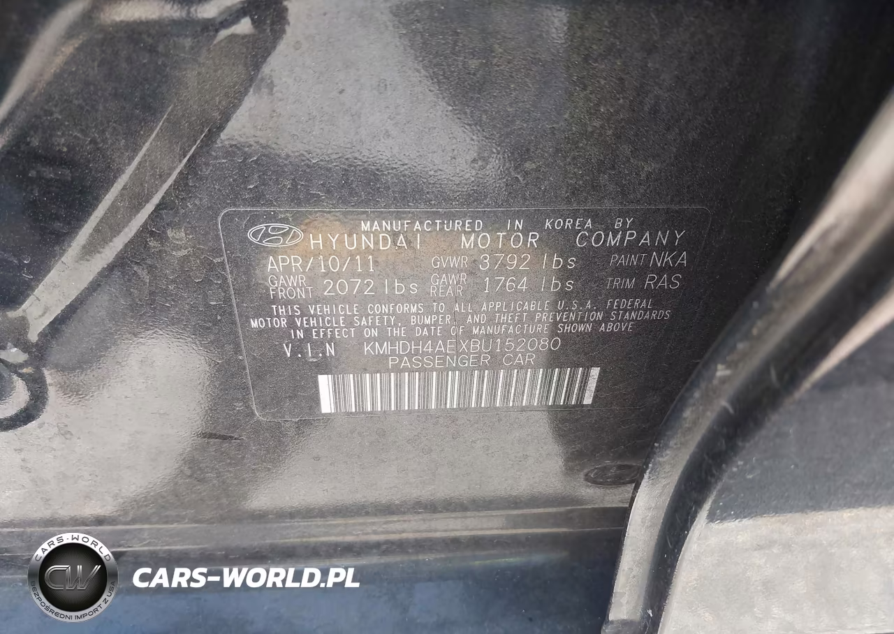 2011 Hyundai Elantra Gls (Ulsan Plant) VIN:KMHDH4AEXBU152080 - 9