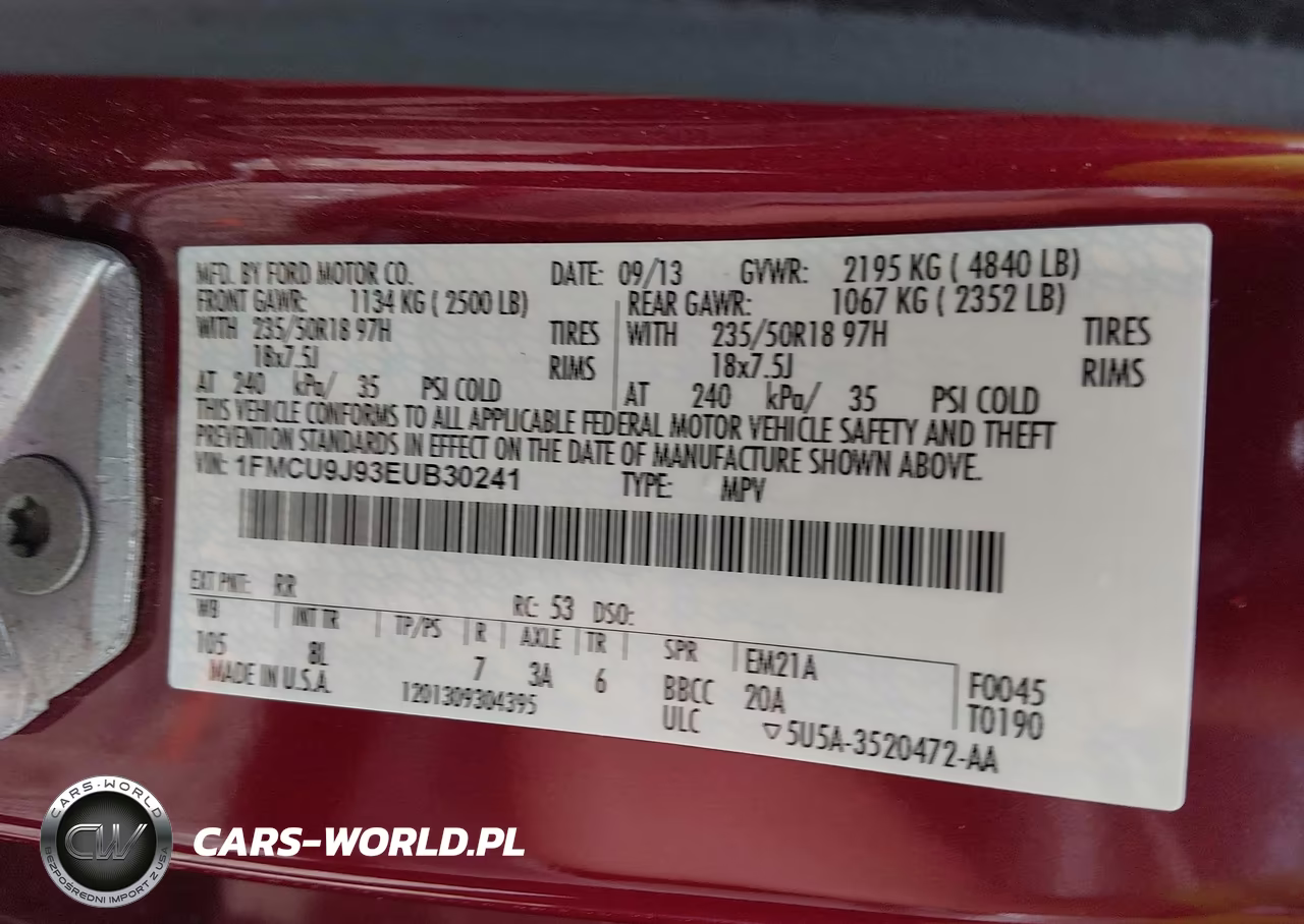 2014 Ford Escape Titanium VIN:1FMCU9J93EUB30241 - 9