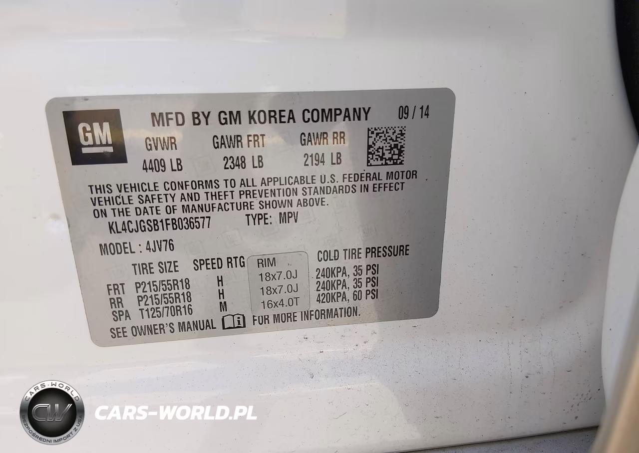 2015 Buick Encore Leather VIN:KL4CJGSB1FB036577 - 9