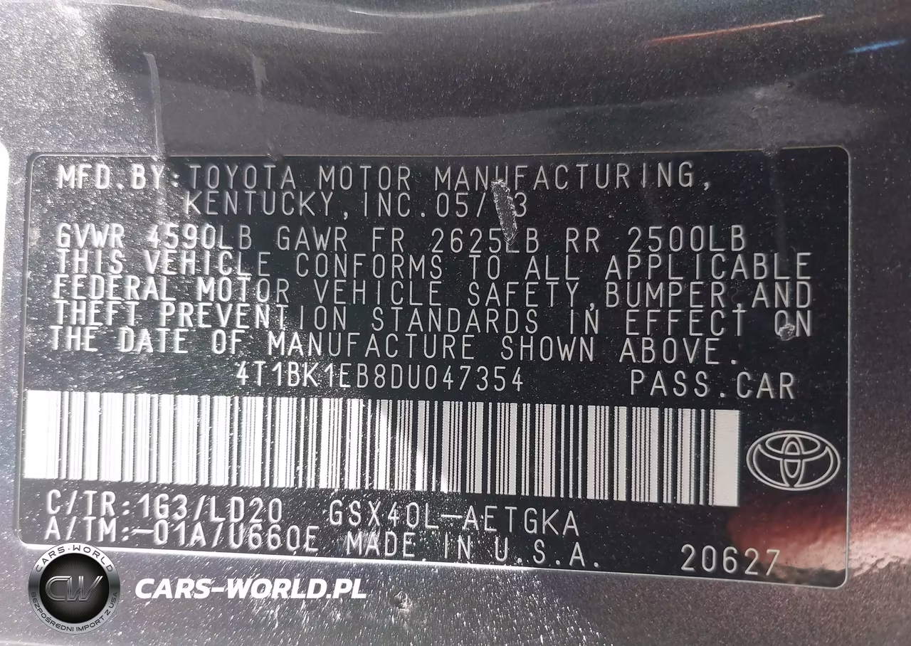 2013 Toyota Avalon Xle VIN:4T1BK1EB8DU047354 - 9