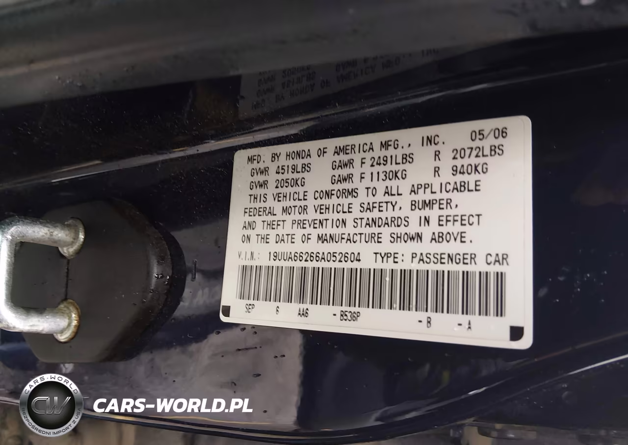 2006 Acura Tl VIN:19UUA66266A052604 - 9