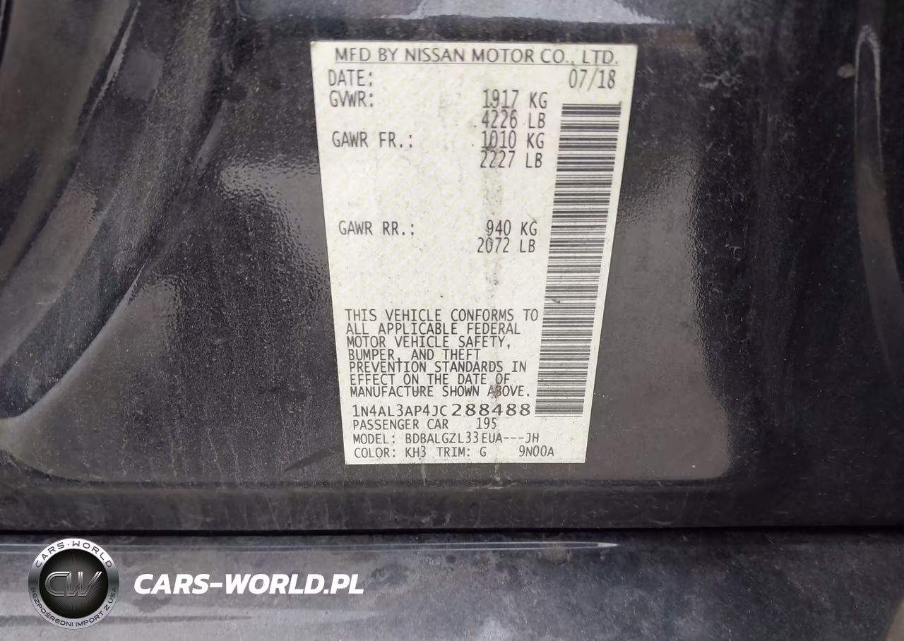 2018 Nissan Altima 2.5 S VIN:1N4AL3AP4JC288488 - 9