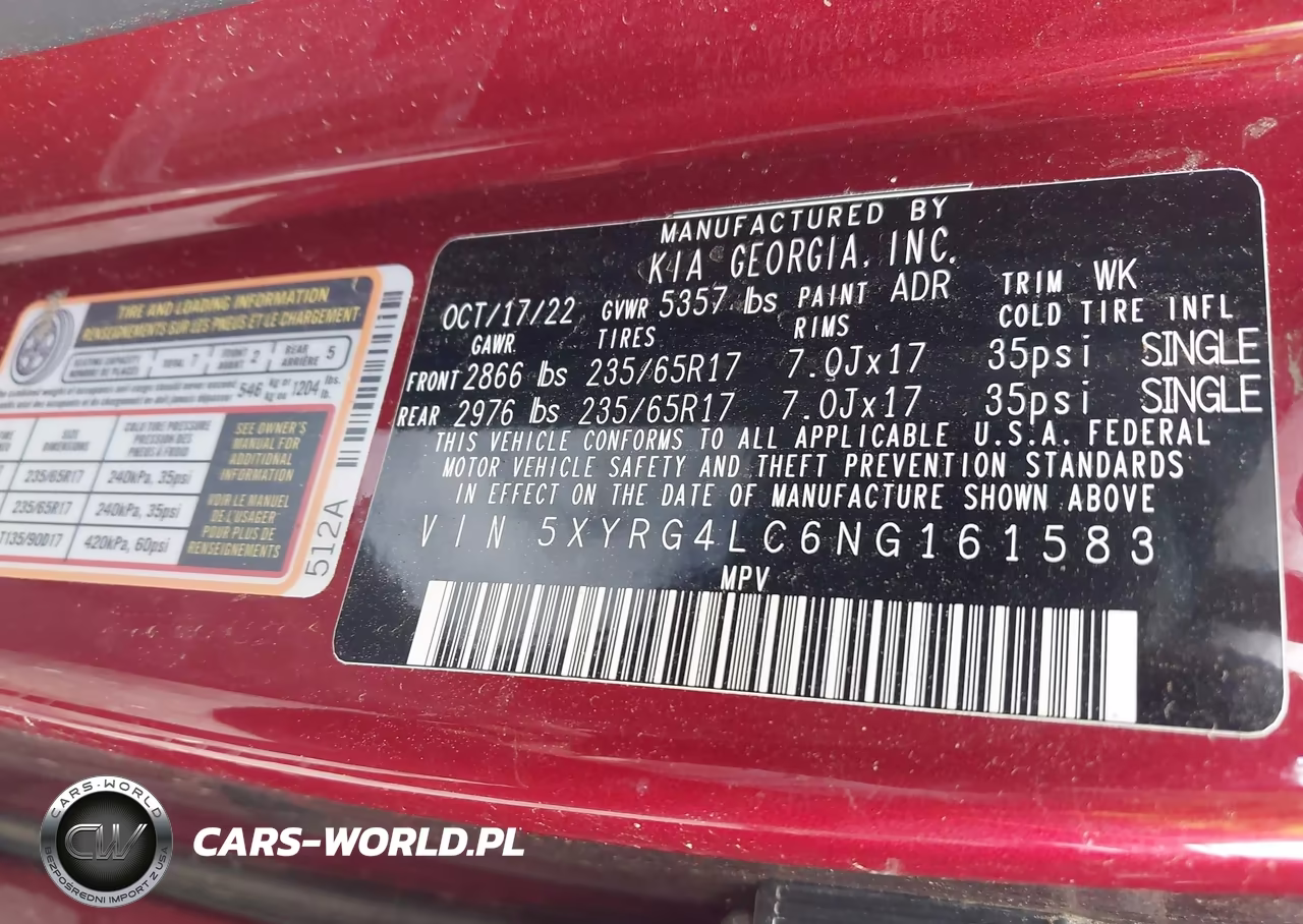 2022 Kia Sorento Lx VIN:5XYRG4LC6NG161583 - 9