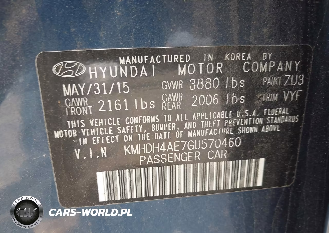 2016 Hyundai Elantra Se VIN:KMHDH4AE7GU570460 - 9