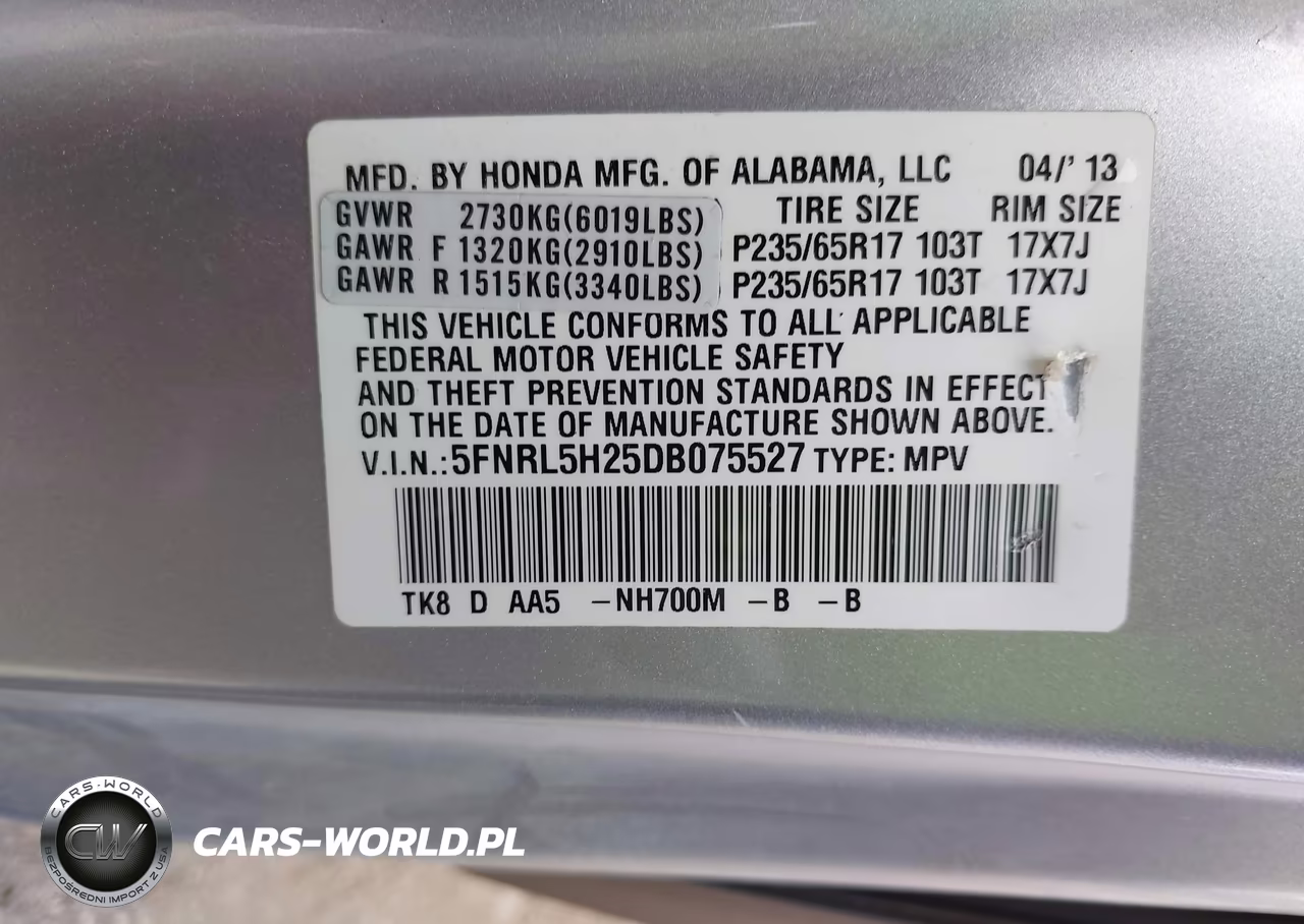 2013 Honda Odyssey Lx VIN:5FNRL5H25DB075527 - 9