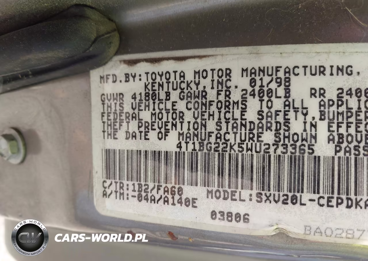 1998 Toyota Camry Ce VIN:4T1BG22K5WU273365 - 9