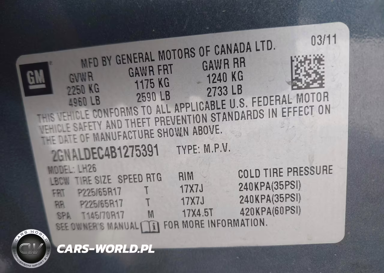 2011 Chevrolet Equinox 1Lt VIN:2GNALDEC4B1275391 - 9