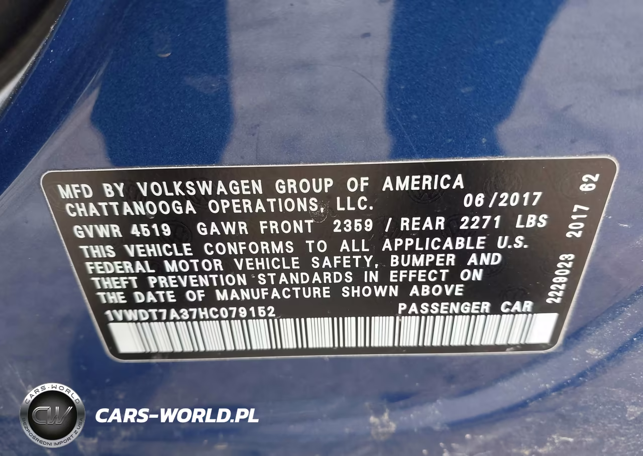2017 Volkswagen Passat 1.8T R-Line VIN:1VWDT7A37HC079152 - 9