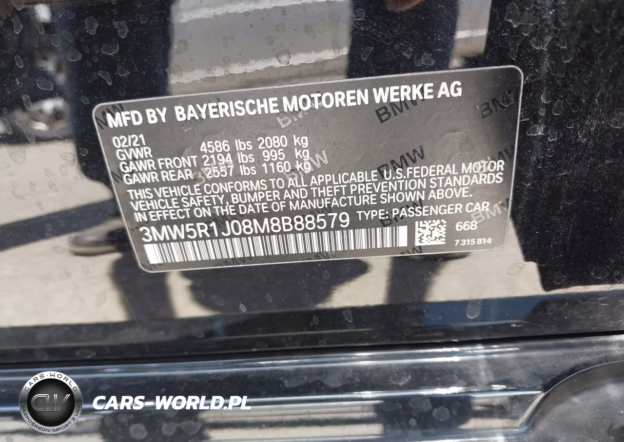 2021 BMW 330I VIN:3MW5R1J08M8B88579 - 9