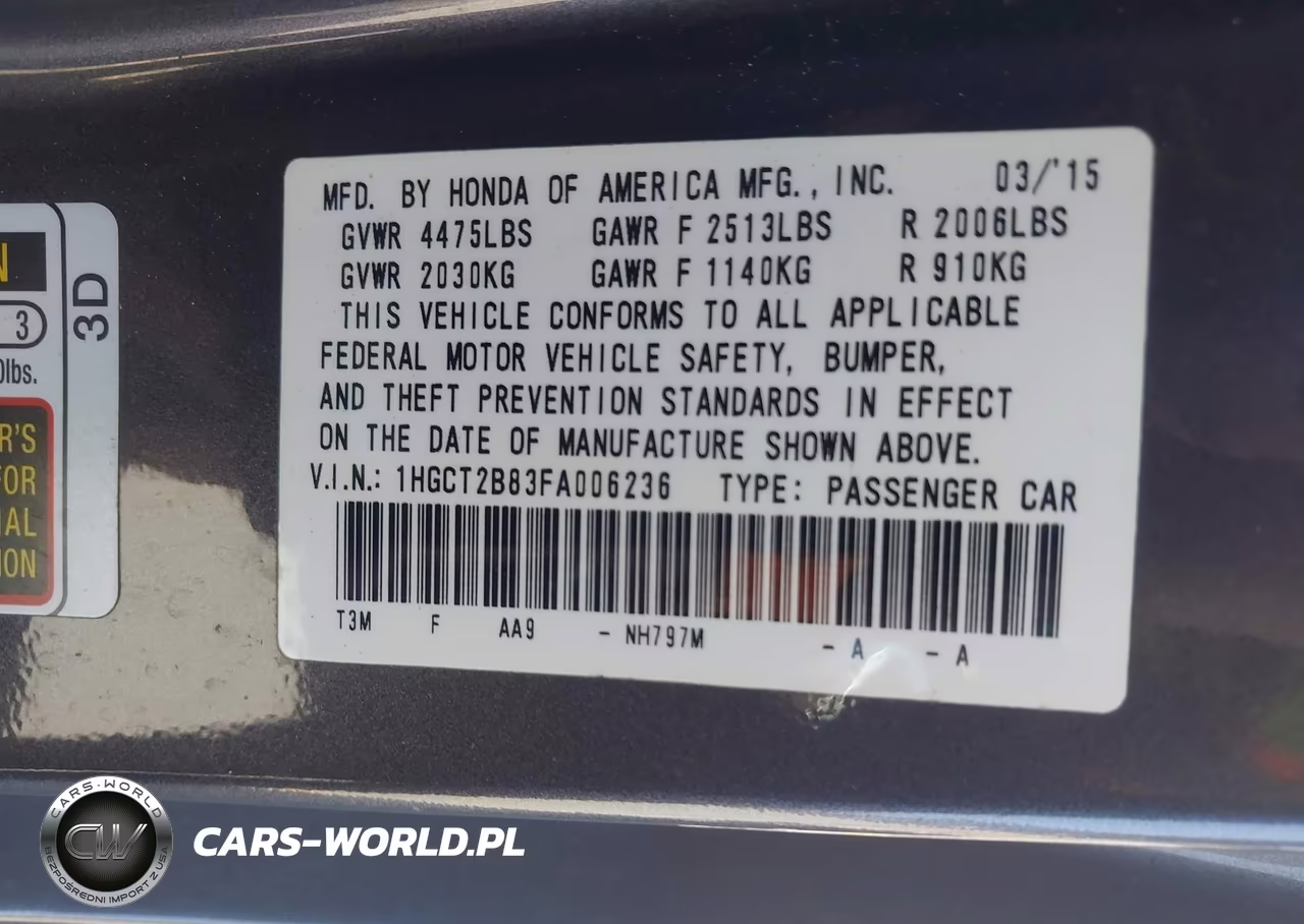 2015 Honda Accord Ex-L V-6 VIN:1HGCT2B83FA006236 - 9