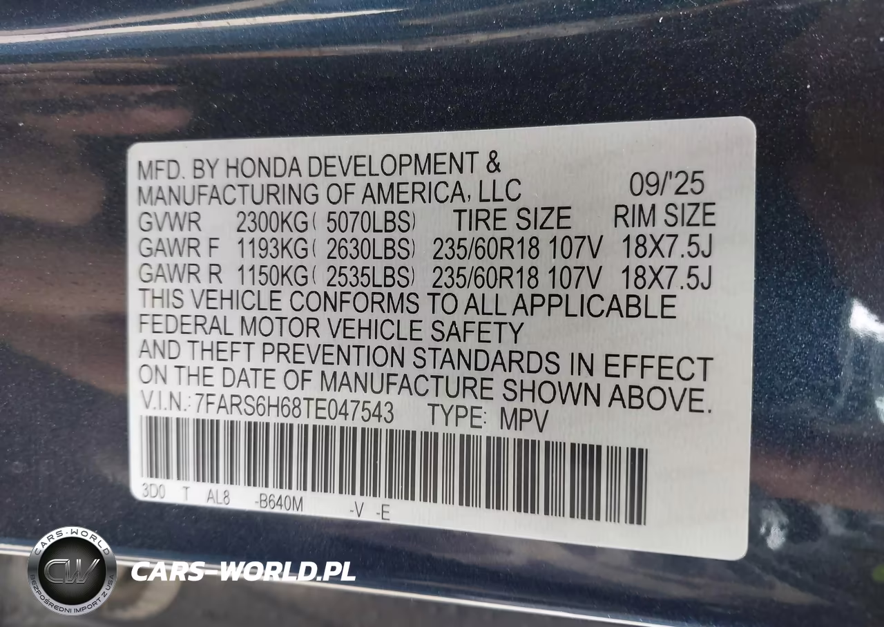 2026 Honda Cr-V Hybrid Awd Trailsport VIN:7FARS6H68TE047543 - 9