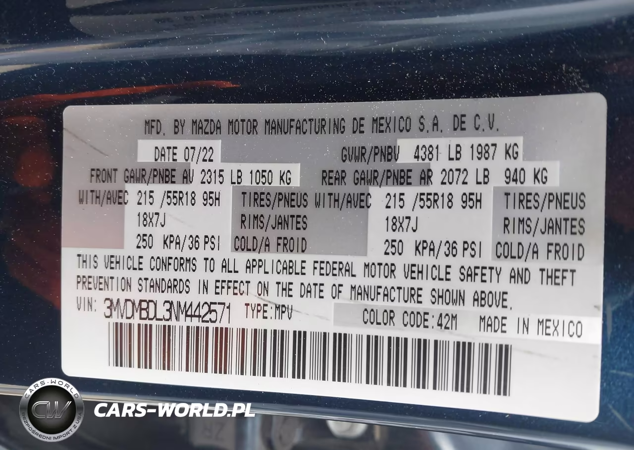 2022 Mazda Cx-30 Premium VIN:3MVDMBDL3NM442571 - 9