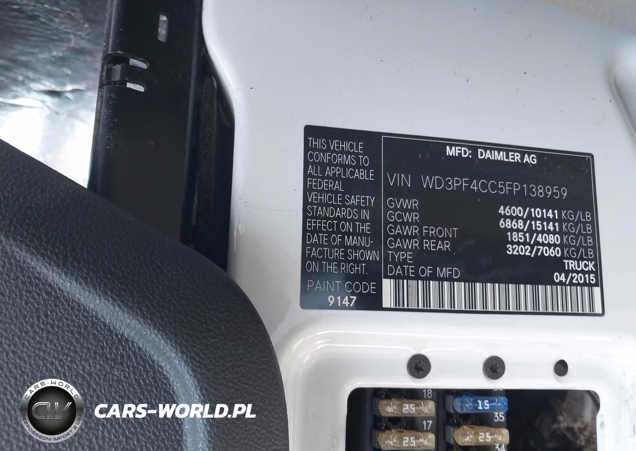2015 Mercedes-Benz Sprinter 3500 High Roof VIN:WD3PF4CC5FP138959 - 8