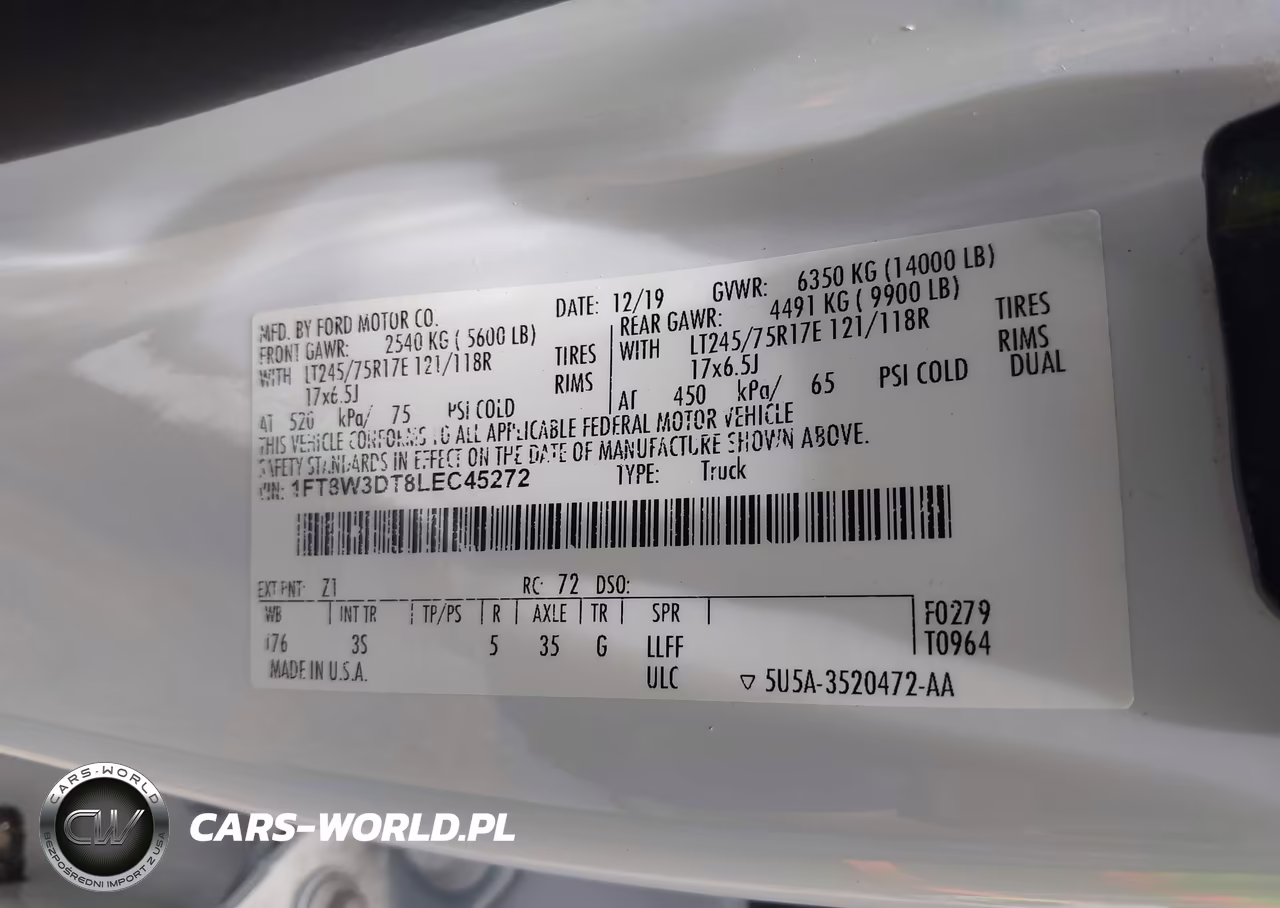 2020 Ford F-350 Xlt VIN:1FT8W3DT8LEC45272 - 9