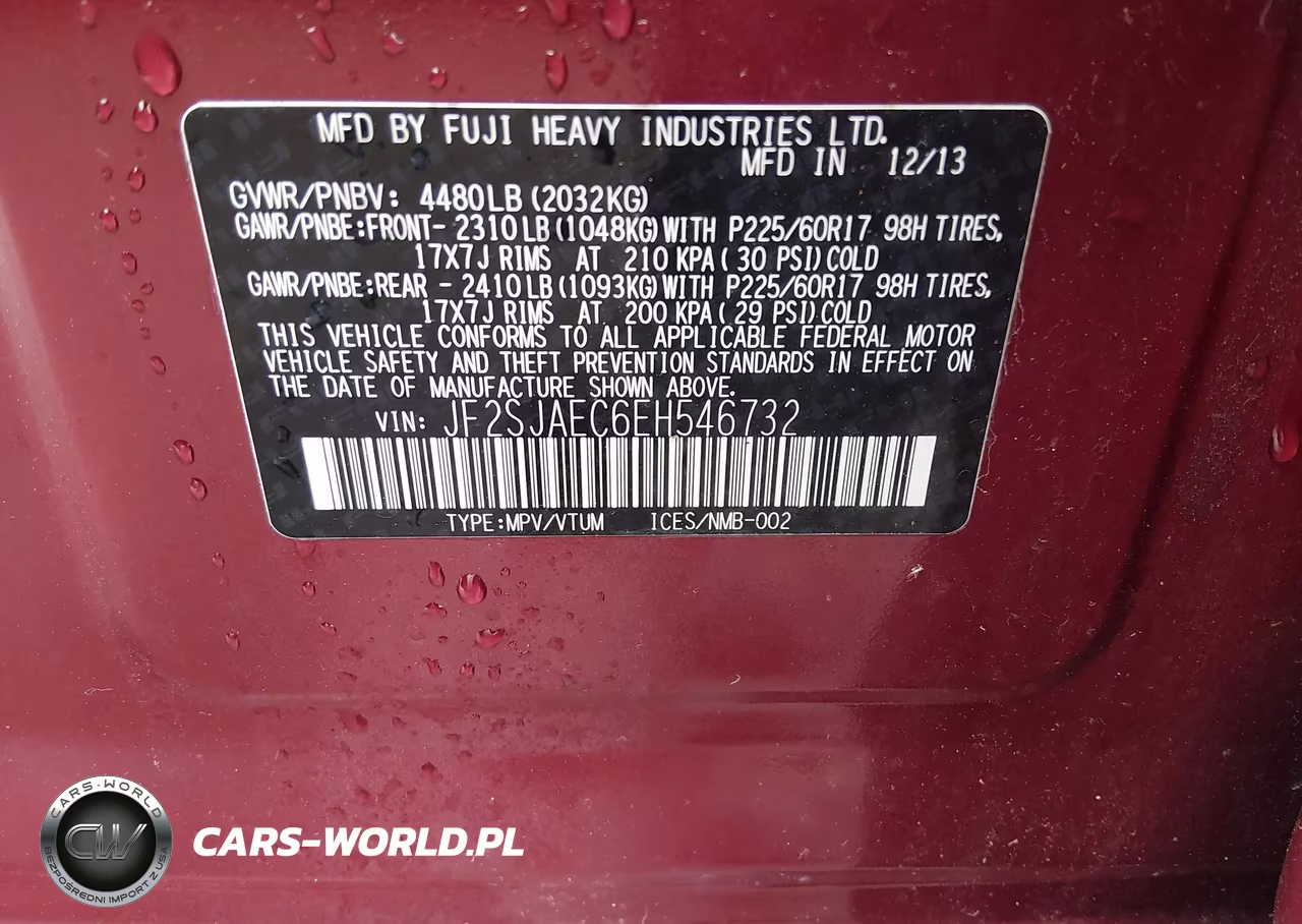 2014 Subaru Forester 2.5I Premium VIN:JF2SJAEC6EH546732 - 9