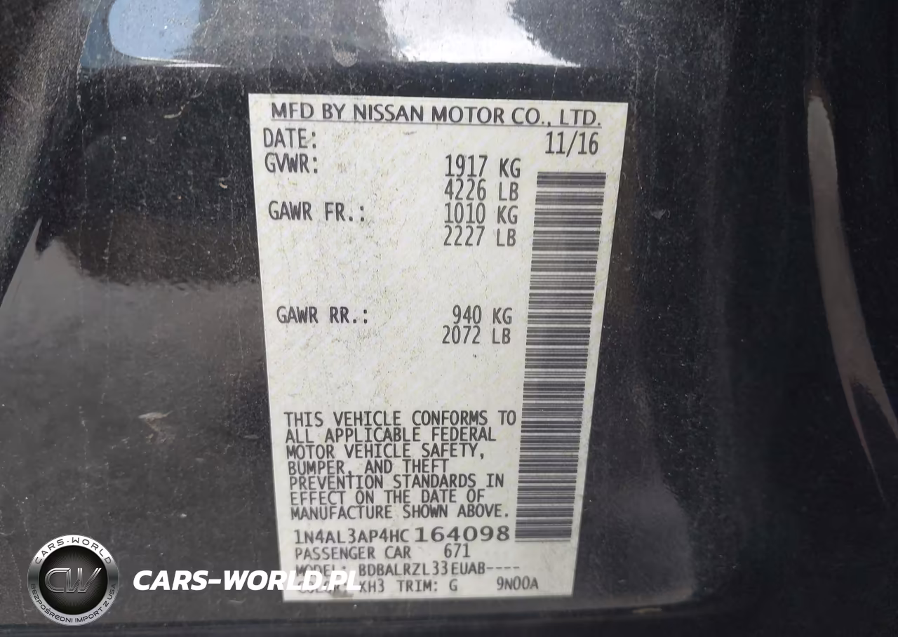 2017 Nissan Altima 2.5 Sl VIN:1N4AL3AP4HC164098 - 9