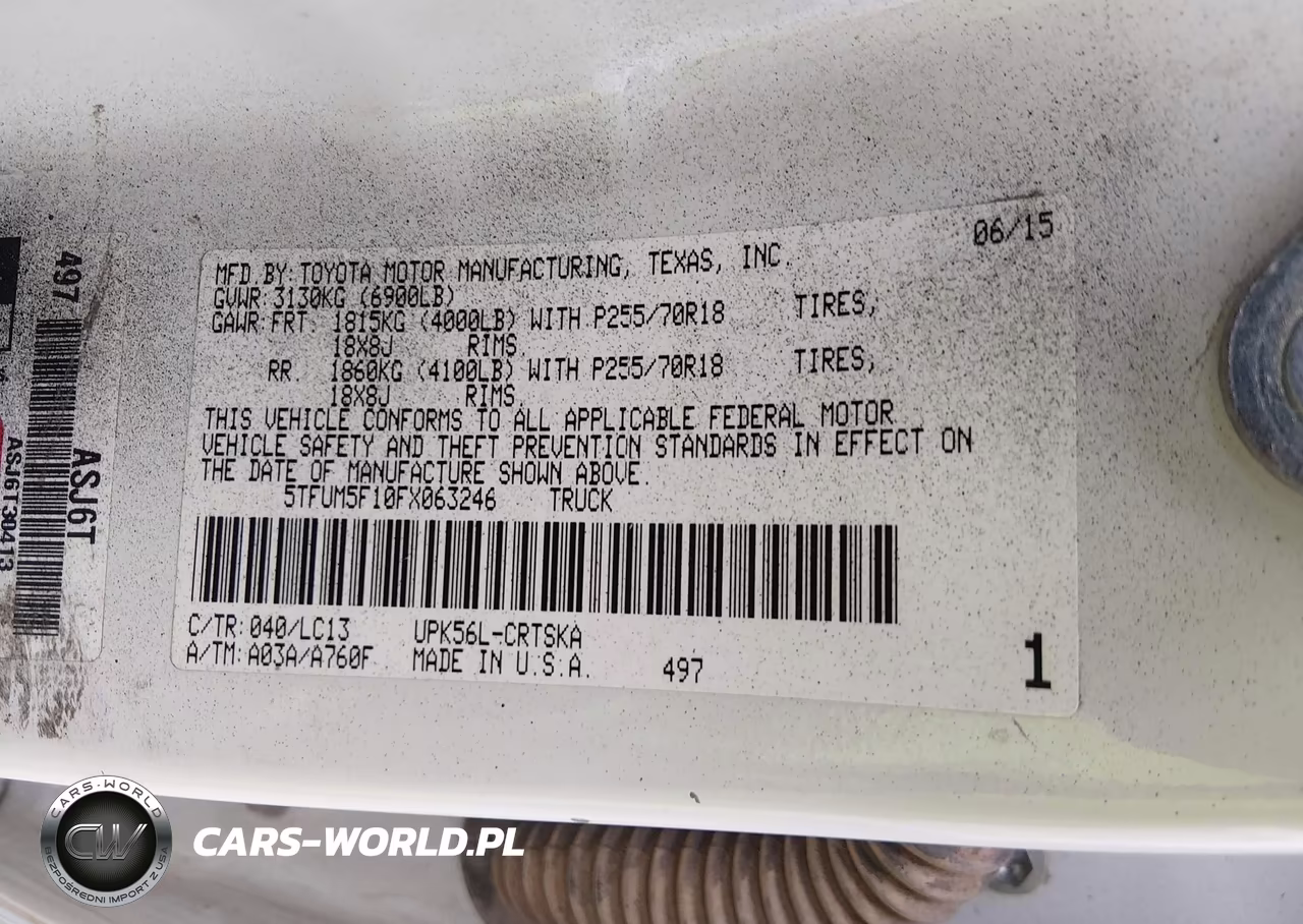 2015 Toyota Tundra Sr 4.6L V8 VIN:5TFUM5F10FX063246 - 9
