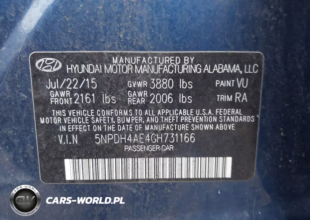 2016 Hyundai Elantra Se VIN:5NPDH4AE4GH731166 - 9