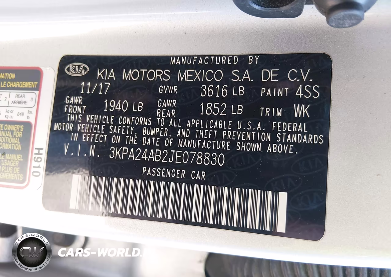 2018 Kia Rio Lx VIN:3KPA24AB2JE078830 - 9