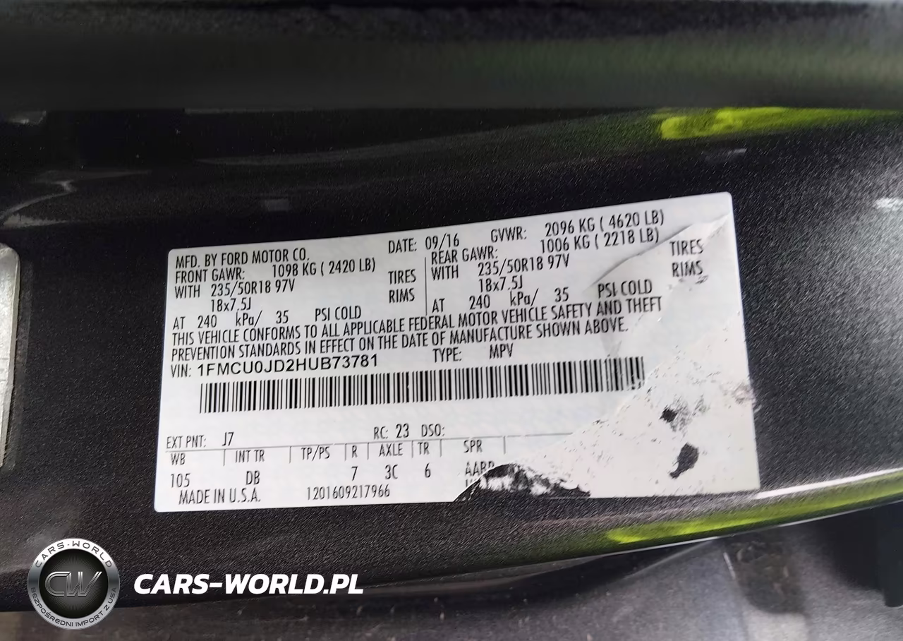 2017 Ford Escape Titanium VIN:1FMCU0JD2HUB73781 - 9