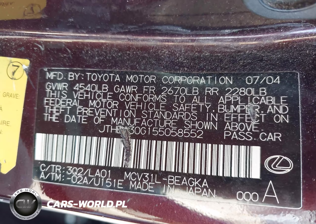 2005 Lexus Es 330 VIN:JTHBA30G155058552 - 9