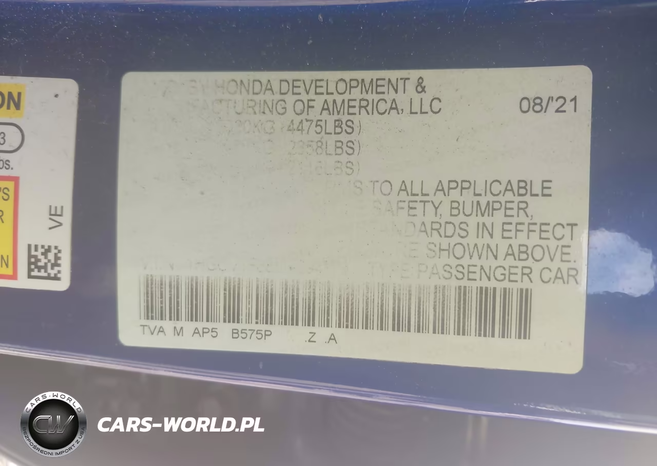 2021 Honda Accord Sport VIN:1HGCV1F38MA094779 - 9