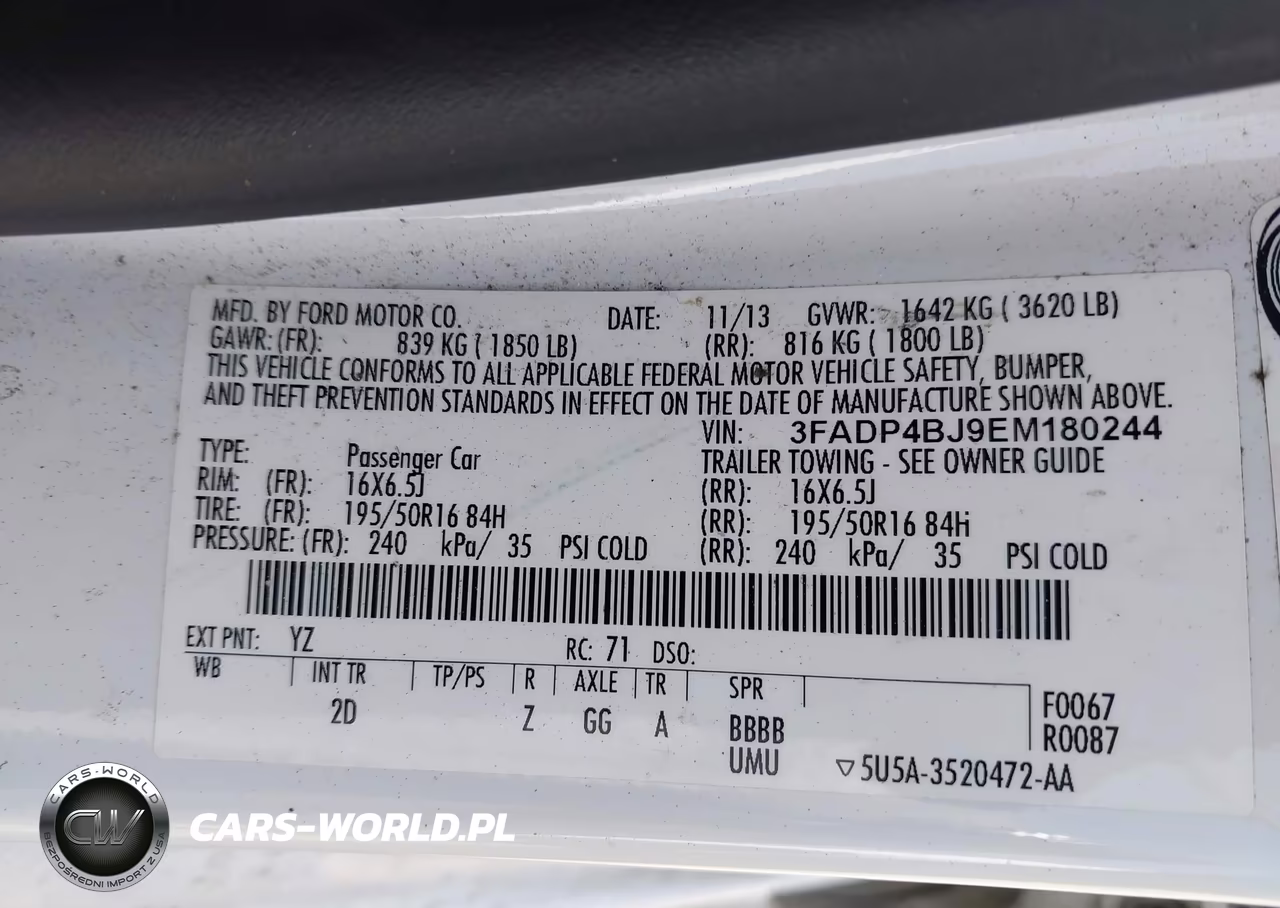 2014 Ford Fiesta Se VIN:3FADP4BJ9EM180244 - 9