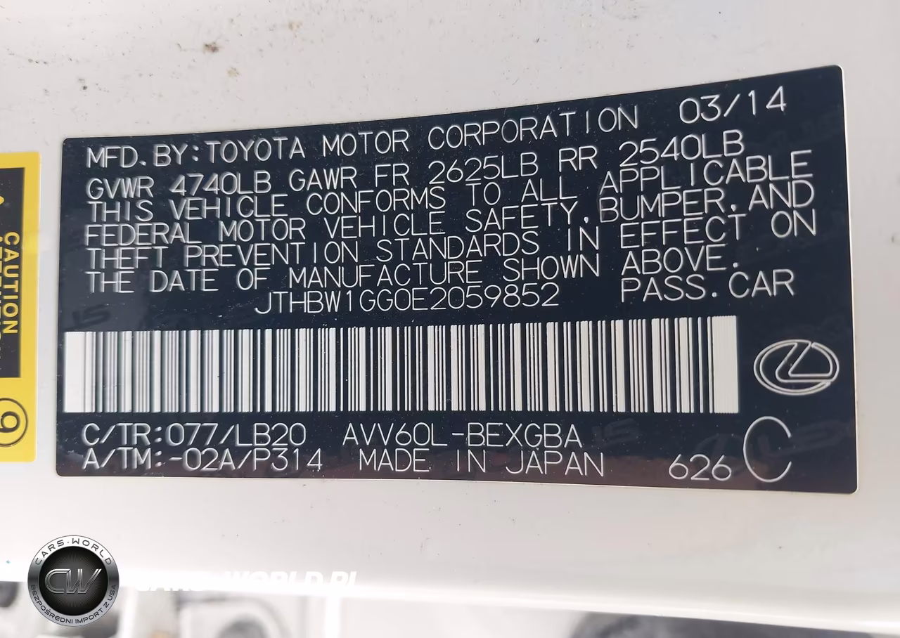 2014 Lexus Es 300H VIN:JTHBW1GG0E2059852 - 9