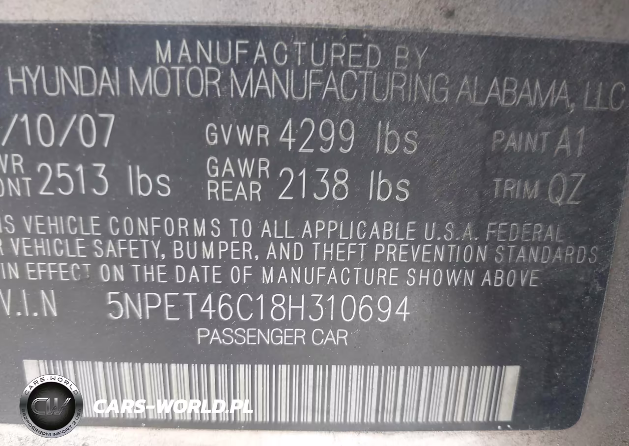 2008 Hyundai Sonata Gls VIN:5NPET46C18H310694 - 9