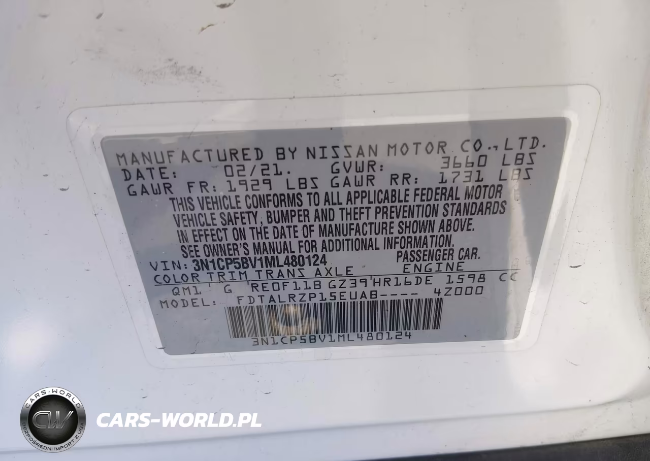 2021 Nissan Kicks S Xtronic Cvt VIN:3N1CP5BV1ML480124 - 9