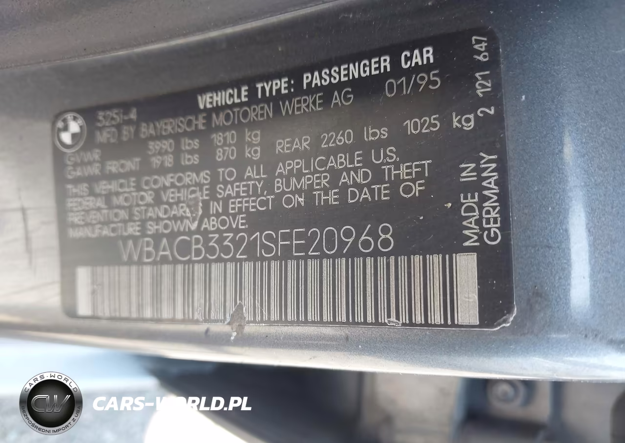 1995 BMW 325 I VIN:WBACB3321SFE20968 - 9