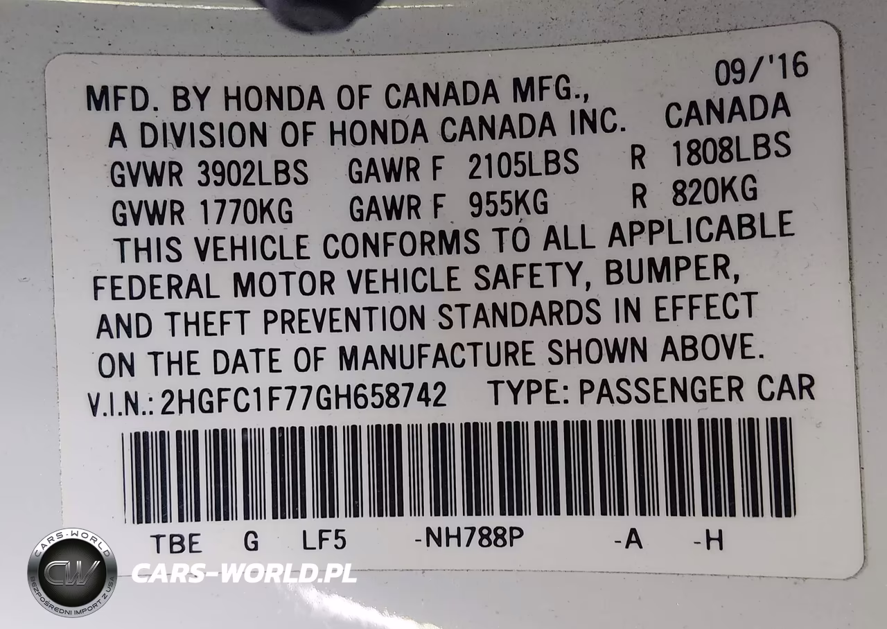 2016 Honda Civic Ex-L VIN:2HGFC1F77GH658742 - 9