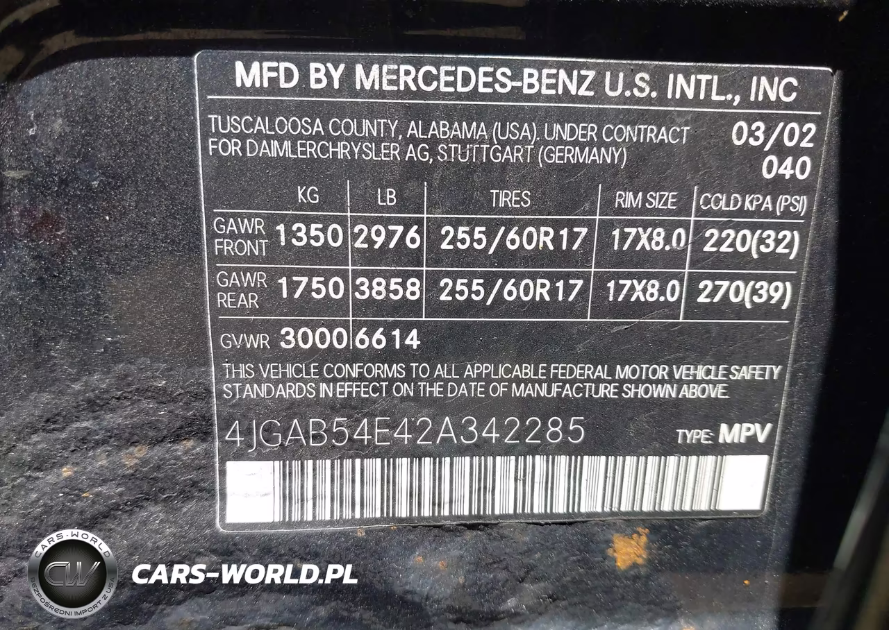 2002 Mercedes-Benz Ml 320 VIN:4JGAB54E42A342285 - 9
